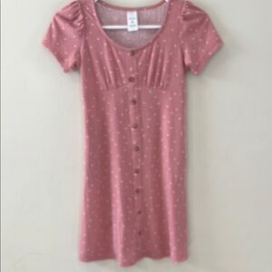 Nordstrom Pink Casual Kids Short Sleeve Dress Size 8/10